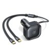 USAMS Ładowarka samochodowa ze zwijanym kablem2xUSB-C C41 PD 30W Fast Charge czarny/black CC220CC01 (US-CC220)